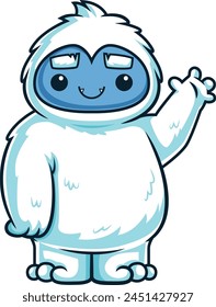 Yeti monster waving hello vector illustration