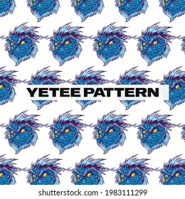 yeti mythology animal pattern illustration for poster background, food packaging, t-shirt design