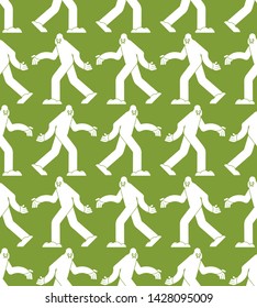 Yeti pattern seamless. Bigfoot background. sasquatch texture