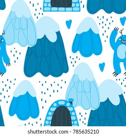 Yeti pattern, vector illustration