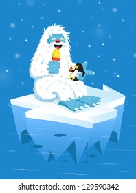 Yeti and penguin