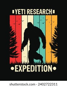 Yeti Research Expedition T Shirt Design, Bigfoot T Shirt Design