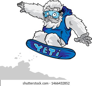 Yeti Snow Board Vector Illustration