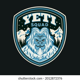 Yeti Squad Label. T-shirt Vector Designs.Vector Illustration.