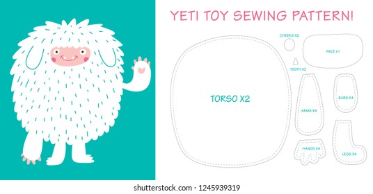 Yeti toy sewing pattern.