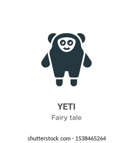 Yeti vector icon on white background. Flat vector yeti icon symbol sign from modern fairy tale collection for mobile concept and web apps design.
