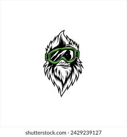 Yeti Wearing Glasses Mascot Logo Design Illustration Vector for Sports, eSport, Gaming, Team or Club