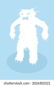 Yeti white. Bigfoot isolated. Abominable snowman. sasquatch vector