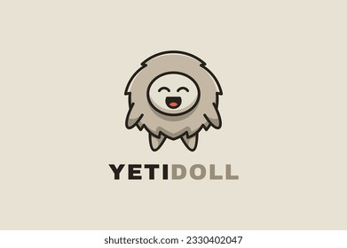 yetti doll logo vector template design logo