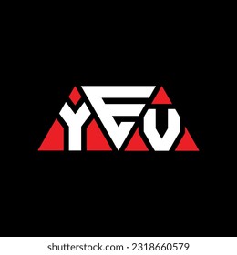 Diseño del logotipo de la letra triangular YEV con forma triangular. Monograma de diseño del logotipo del triángulo YEV. Plantilla de logotipo vectorial de triángulo YEV con color rojo. YEV logotipo triangular simple, elegante y lujoso