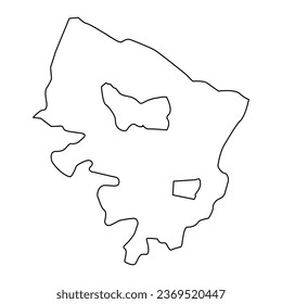 Yevlakh district map, administrative division of Azerbaijan.