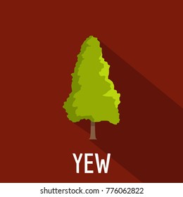 Yew tree icon. Flat illustration of yew tree vector icon for web