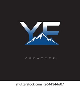YF Creative Mountain Logo Bold Gradient Letter mark Branding Design for Business Outdoor Brands