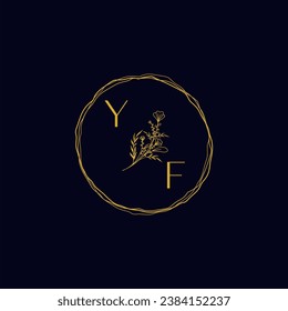 YF elegant wedding initial logo in high quality professional design that will print well across any print media
