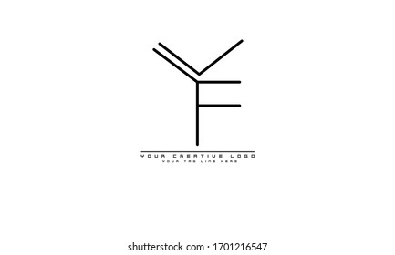 Plantilla de monograma abstracto del logotipo vectorial YF FY