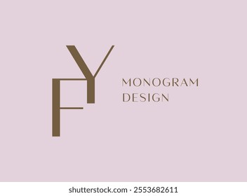 YF or FY letter logo icon design. Classic style luxury initials monogram.