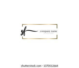 YF handwriting initial  logo vector