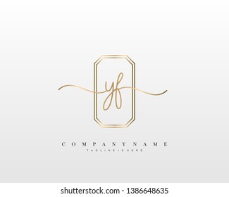 YF initial handwriting logo template vector