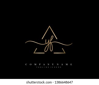YF initial handwriting logo template vector