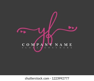 YF Initial handwriting logo vector