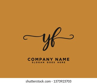 YF Initial Handwriting Logo Vector