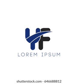 yf initial letter uppercase logo blue and black