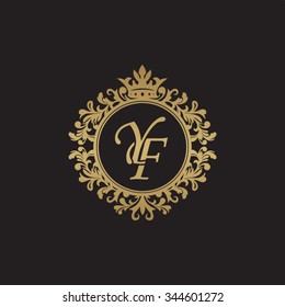 YF initial luxury ornament monogram logo