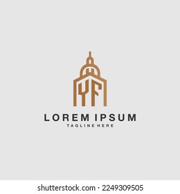 YF initial monogram real estate logo with imperium style desgn