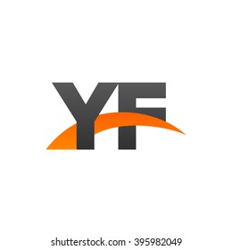 YF initial overlapping swoosh letter logo black orange