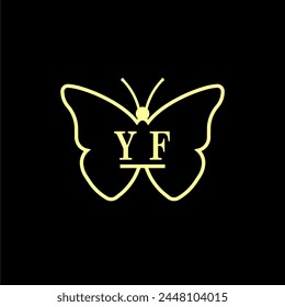 YF Initials Luxury Butterfly logo Vector illustration