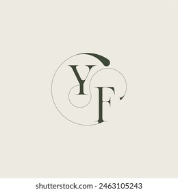 YF letter elegant line concept feminine wedding style beautifull monogram initial
