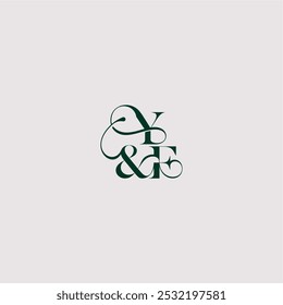 YF letter elegant and luxury concept bold serif initial calligraphy wedding concept monogram