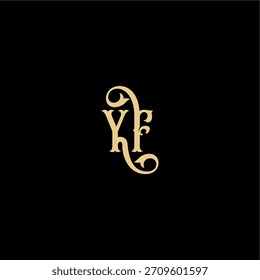 YF Buchstabe anfängliches königliches Konzept Barock Stil Design Monogramm modernes Logo