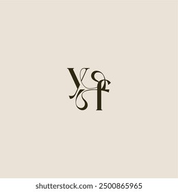 YF letter luxurious concept elegant wedding dynamic line monogram logo
