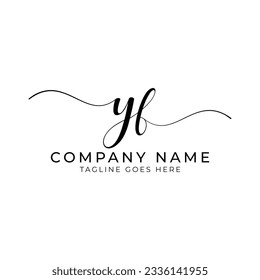 YF or yf letter mark abstract calligraphy vector logo design