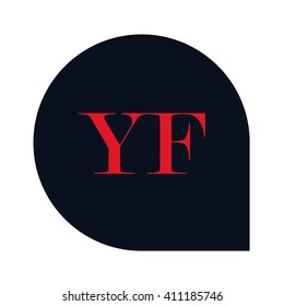  YF Letters red , Abstract black background logo, Design identity in shape, Alphabet letter
