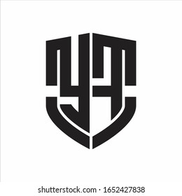 YF Logo monogram with emblem shield shape design isolated on white background