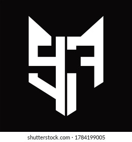 YF Logo monogram with fox head shape design template
