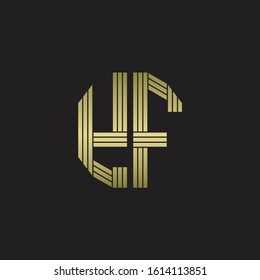 YF Logo monogram outline style linked isolated with gold colors