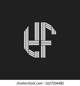 YF Logo monogram with outline style linked isolated on black background