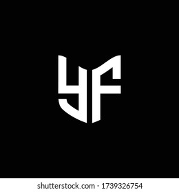 yf logo monogram with shield shape design template