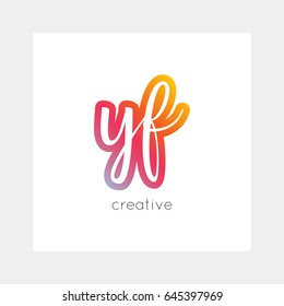 YF logo, vector. Useful as branding, app icon, alphabet combination, clip-art.