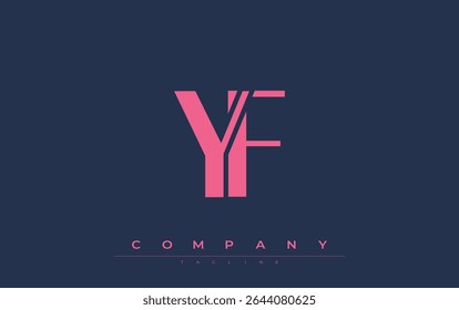 YF Modern Initials Diseño de Logo. Logotipo de marca con iniciales estilizadas que muestran un diseño atrevido y una estética moderna. Ideal para la marca profesional de negocios o proyectos creativos que se centran en minimalista