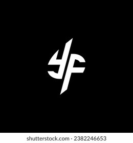 YF-Monogramm-Begleitlogo-Design mit coolem Formkonzept, Vektorgrafik