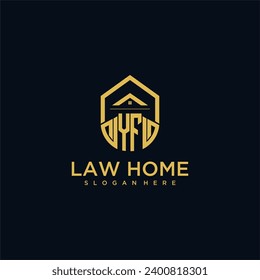 YF monogram initial logo for lawhome with shape home design