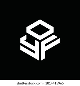 YF monogram logo with 3 cube style design template isolated on black background