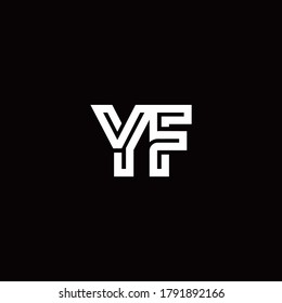 YF monogram logo with abstract line design template