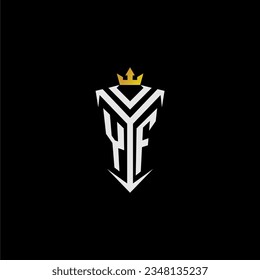 YF monogram logo initial for shield  crown style design