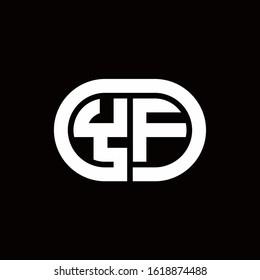 YF monogram logo with an oval style on a black background