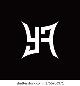 YF monogram logo with sharped shape design template isolated on black background